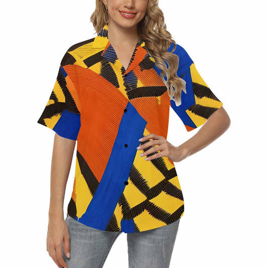 African Art, womens Hawaiian shirt, design 03