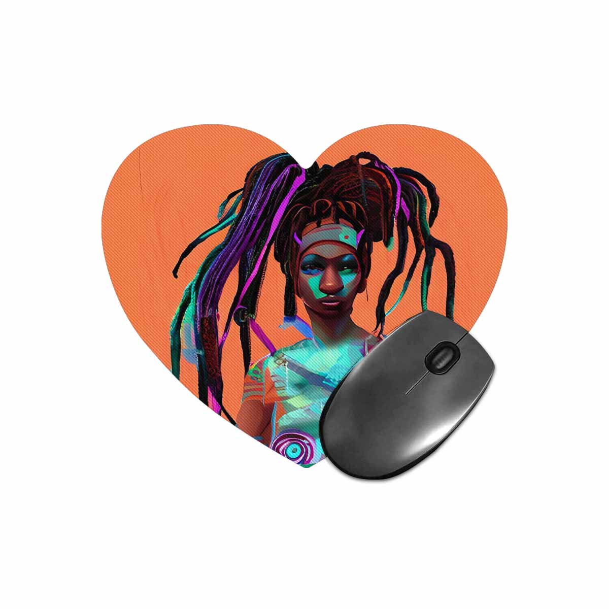 Dreads & Braids, heart shape mouse pad, Fulangiara 32