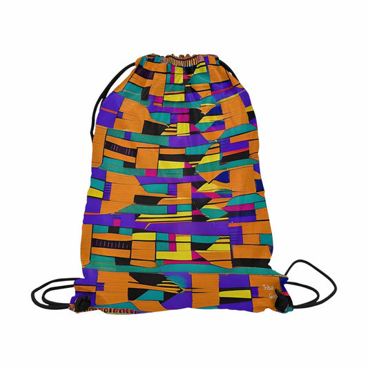 African artsy drawstring sling bag, design 39