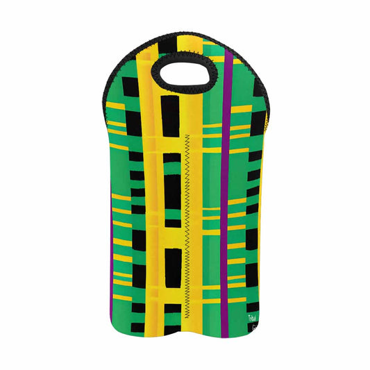 African Art, chic 2 bottle wine bag, design 49