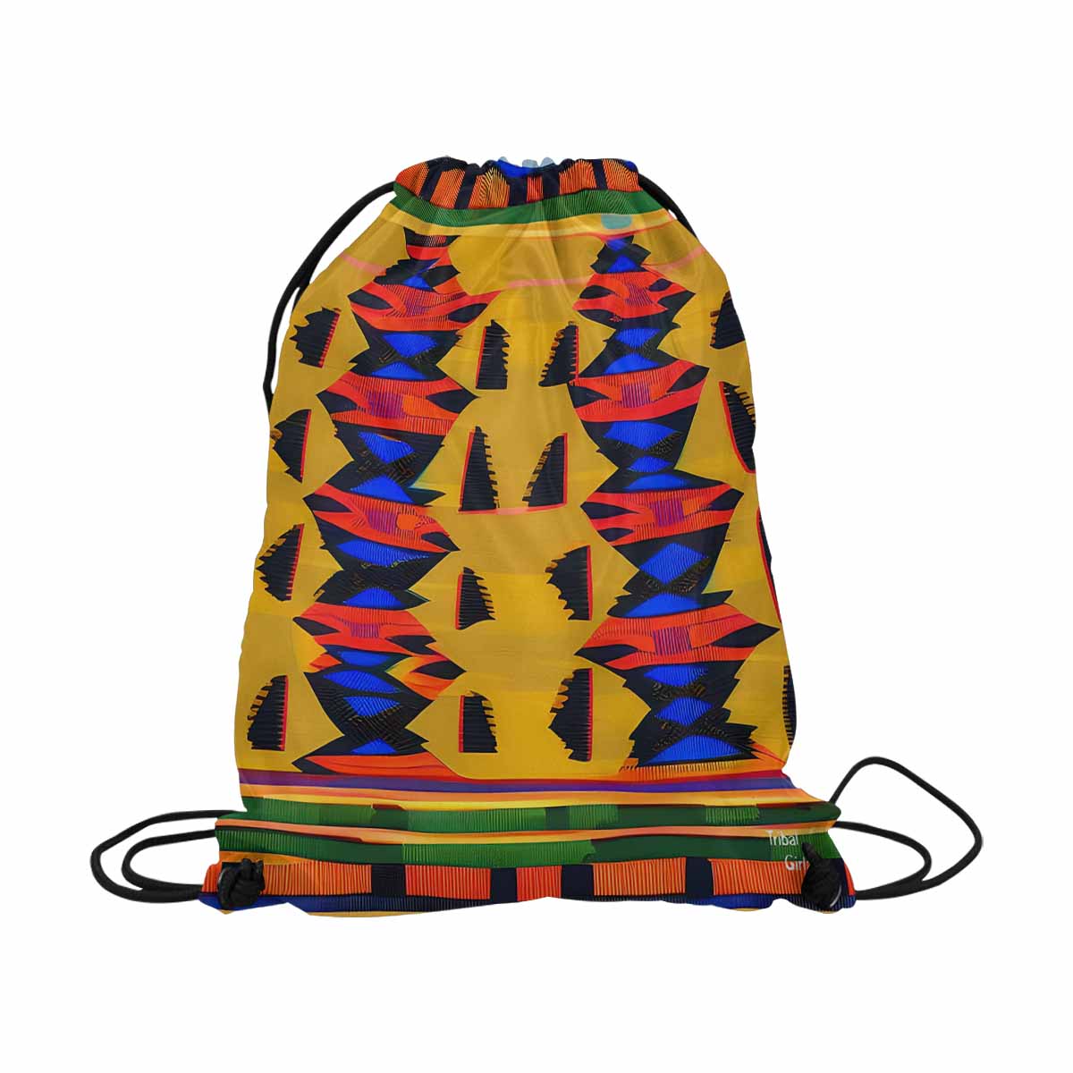 African artsy drawstring sling bag, design 47