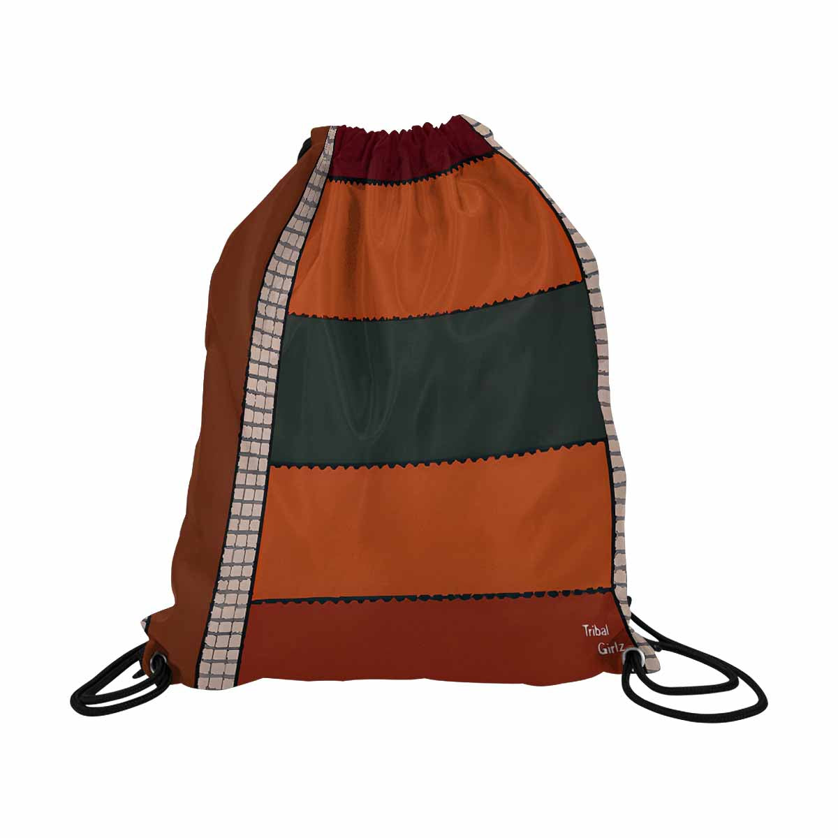 African artsy drawstring sling bag, design 26