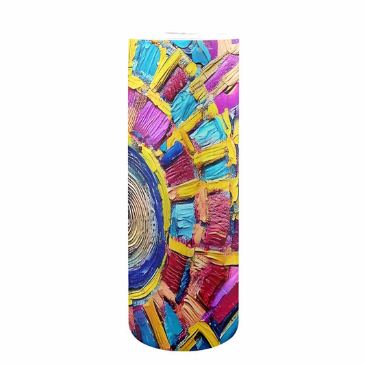 African Art, tall stainless steel insulated tumbler, travel mug, design 04