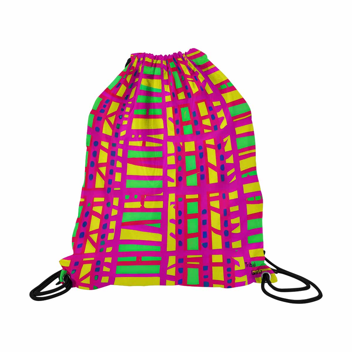 African artsy drawstring sling bag, design 10