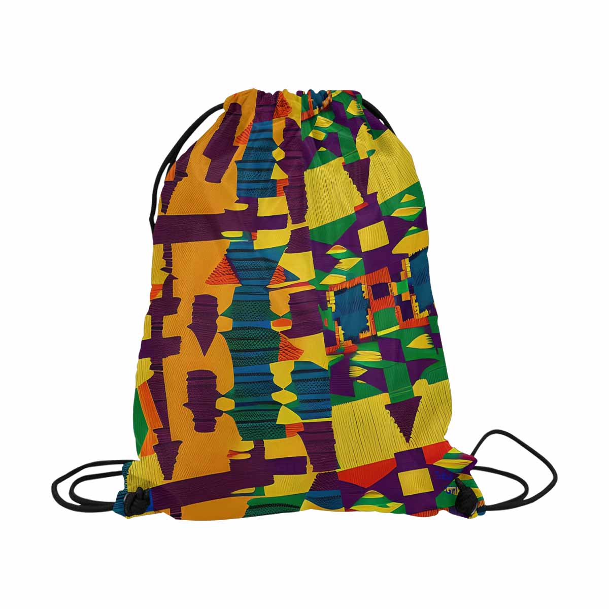 African artsy drawstring sling bag, design 30