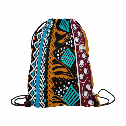 African artsy drawstring sling bag, design 36