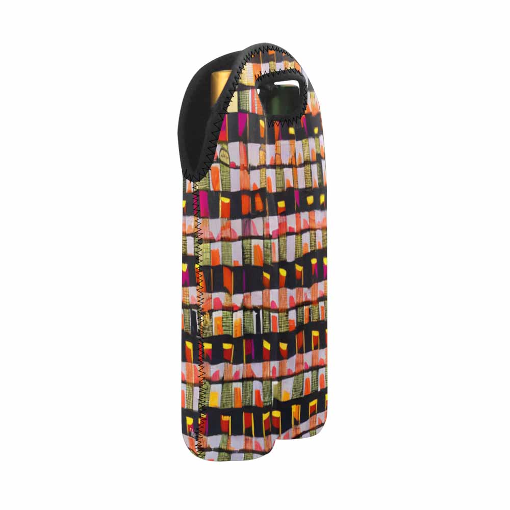 African Art, chic 2 bottle wine bag, design 17