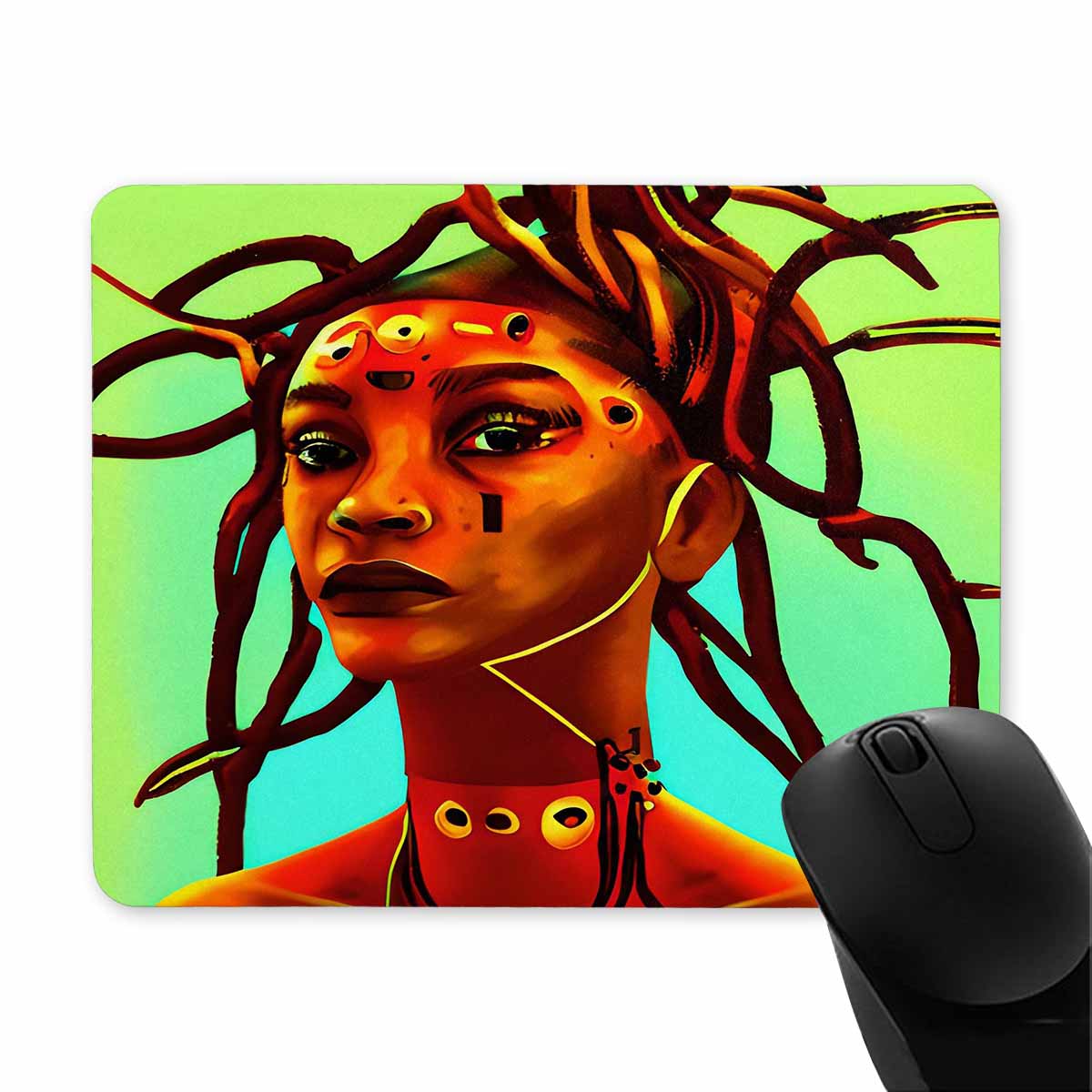 Dreads & Braids, 9 x 7 in amazing design mouse pad, Fulangiara 37