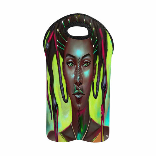 Dreads & Braids, 2 bottle wine bag, picnic or gift, african tribalgirlz Fulangiara 31