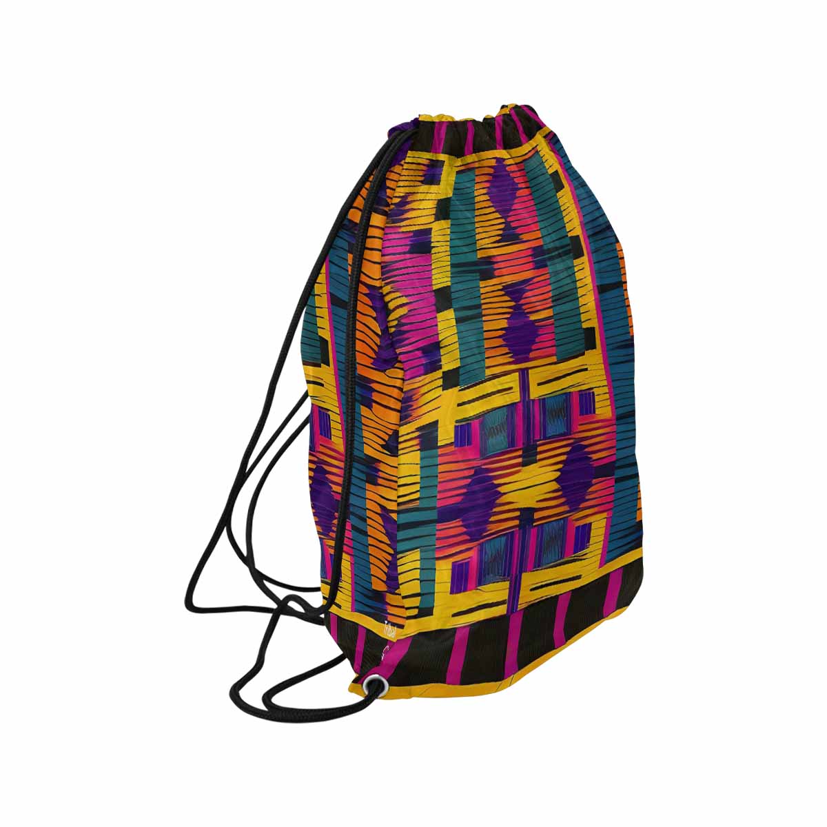 African artsy drawstring sling bag, design 42