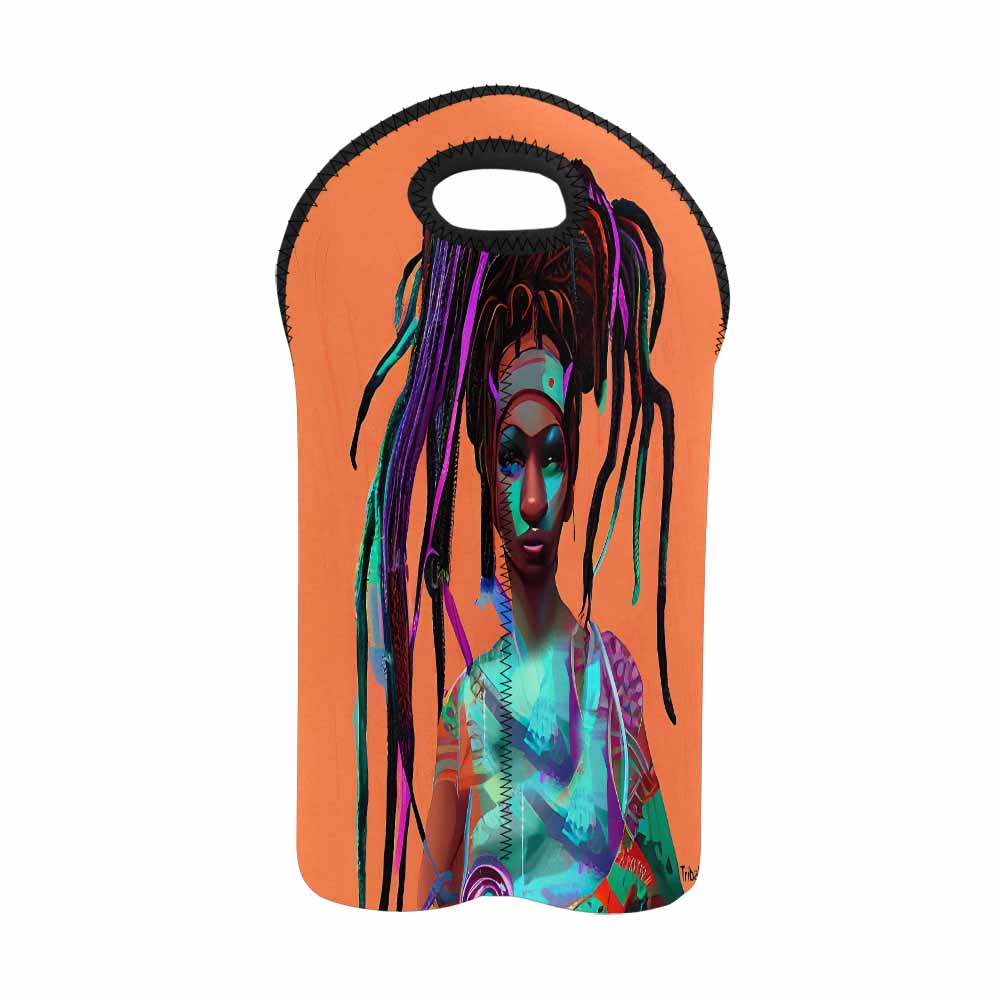 Dreads & Braids, 2 bottle wine bag, picnic or gift, african tribalgirlz Fulangiara 32