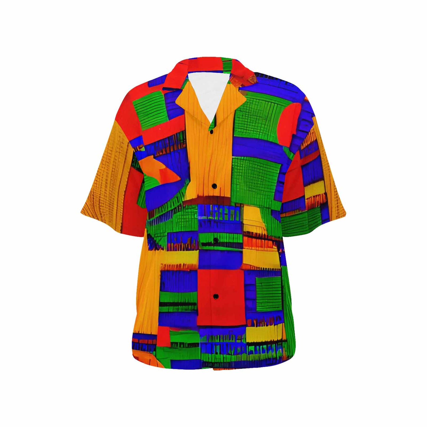 African Art, womens Hawaiian shirt, design 45
