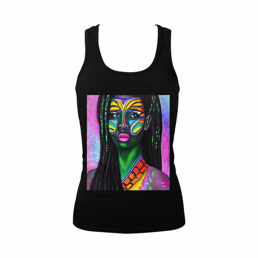 Dreads & Braids, BLACK tank top, cotton, african tribal, full image Fulangiara 19