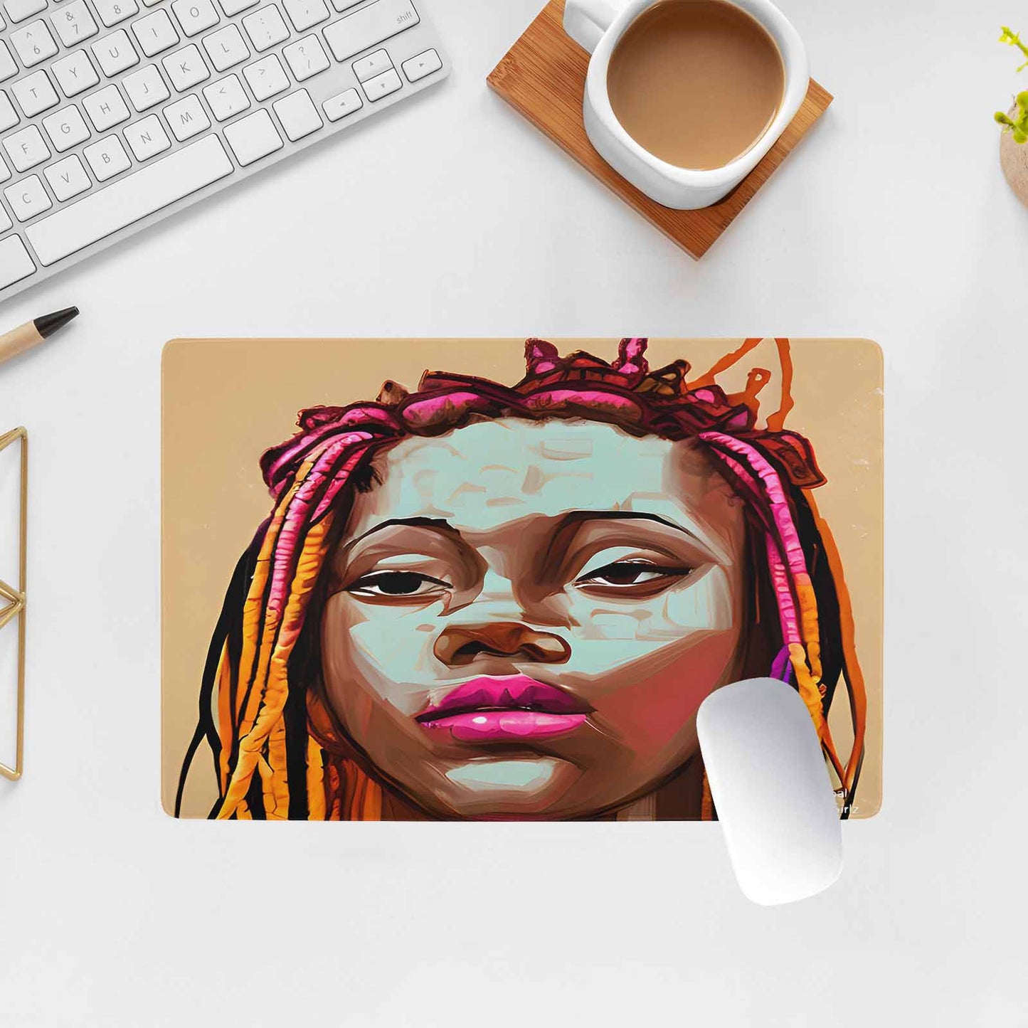 Dreads & Braids, 23 x 16 in amazing design mouse pad, Fulangiara 11