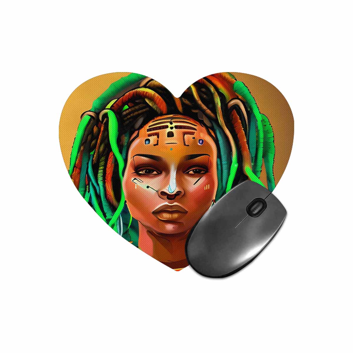 Dreads & Braids, heart shape mouse pad, Fulangiara 48