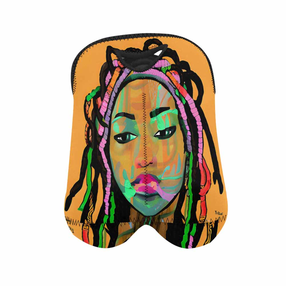 Dreads & Braids, 2 bottle wine bag, picnic or gift, african tribalgirlz Fulangiara 3