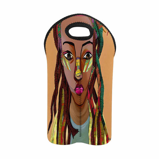 Dreads & Braids, 2 bottle wine bag, picnic or gift, african tribalgirlz Fulangiara 26