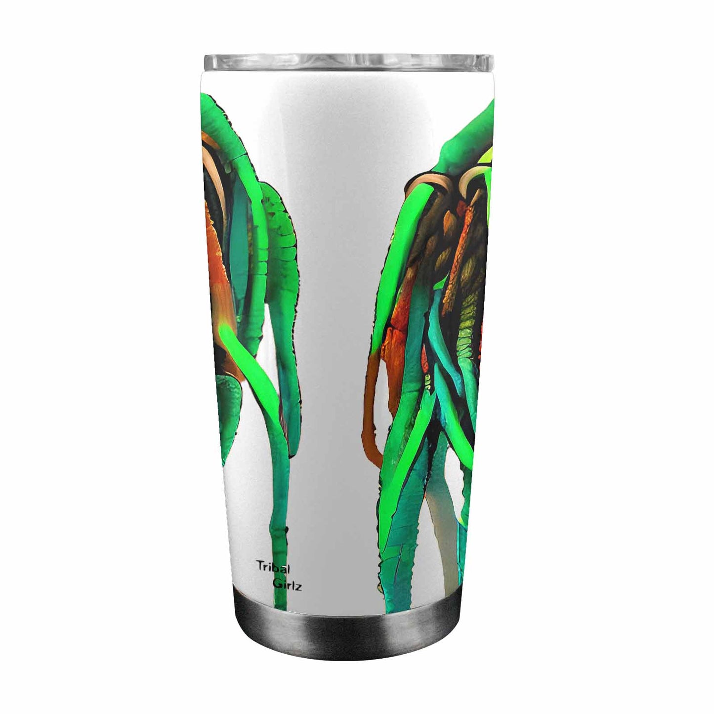 Dreads & Braids, Transparent Tumbler, mug, african tribal, outline BL, Fulangiara 48