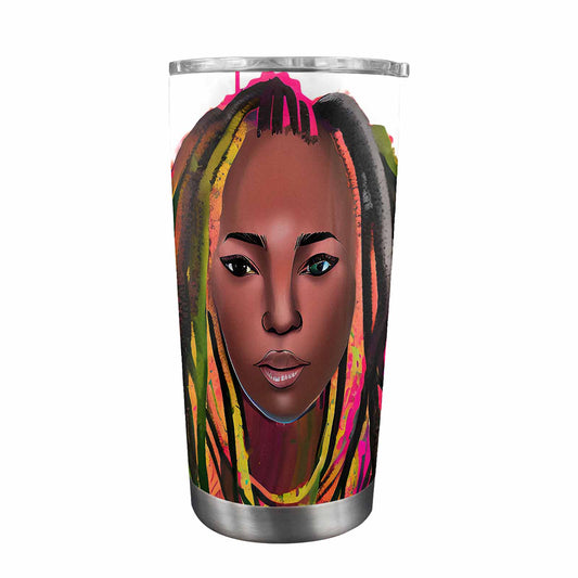 Dreads & Braids, Transparent Tumbler, mug, african tribal, outline MCL, Fulangiara 12