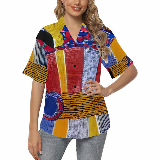 African Art, womens Hawaiian shirt, design 20