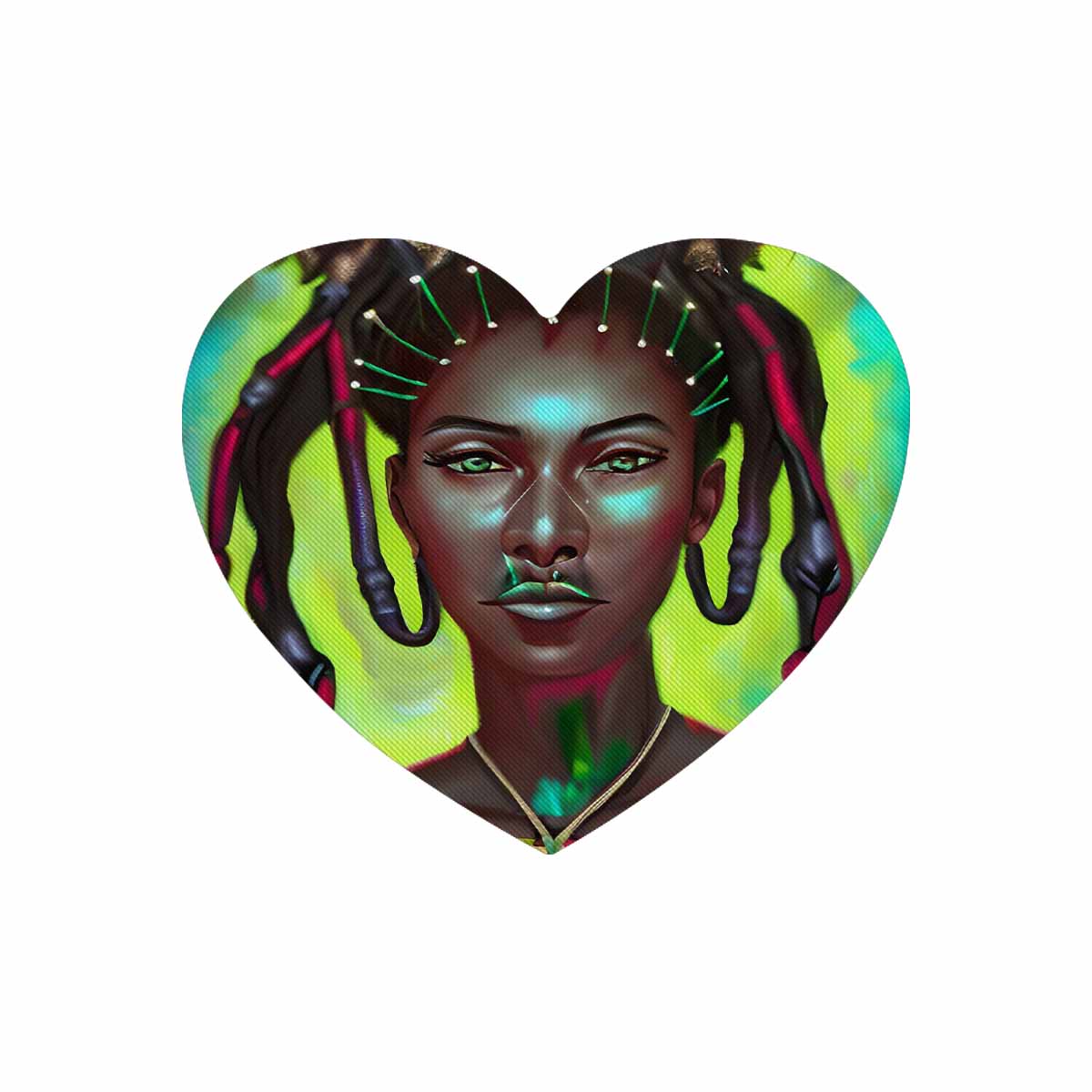 Dreads & Braids, heart shape mouse pad, Fulangiara 31