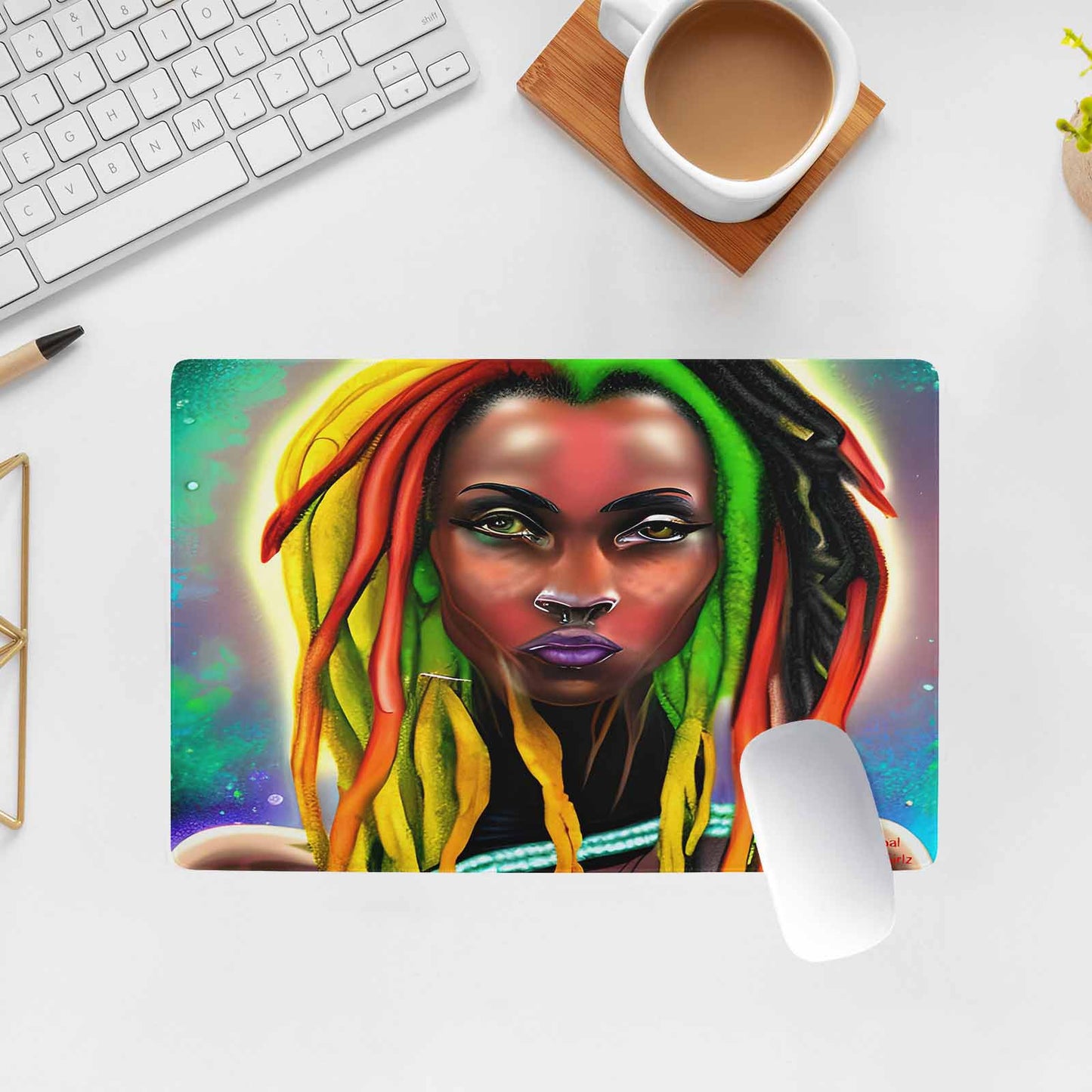 Dreads & Braids, 23 x 16 in amazing design mouse pad, Fulangiara 25