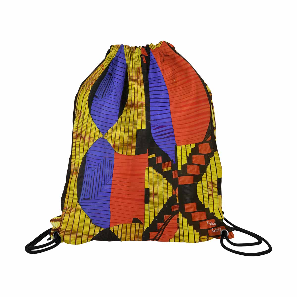 African artsy drawstring sling bag, design 37