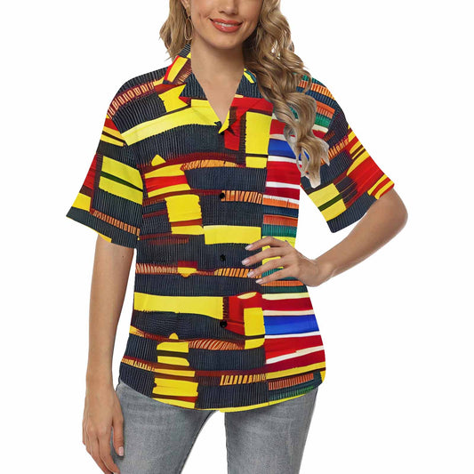 African Art, womens Hawaiian shirt, design 29