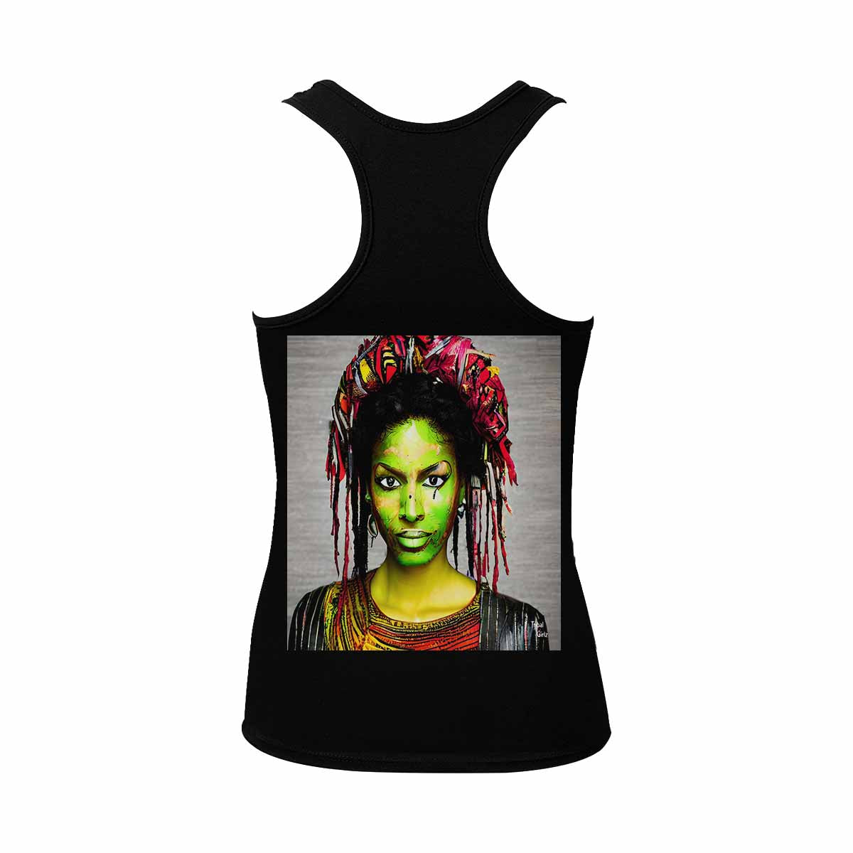 Dreads & Braids, BLACK tank top, cotton, african tribal, full image Fulangiara 2