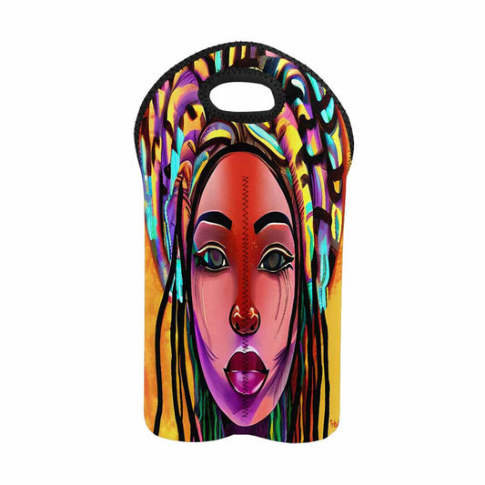 Dreads & Braids, 2 bottle wine bag, picnic or gift, african tribalgirlz Fulangiara 22