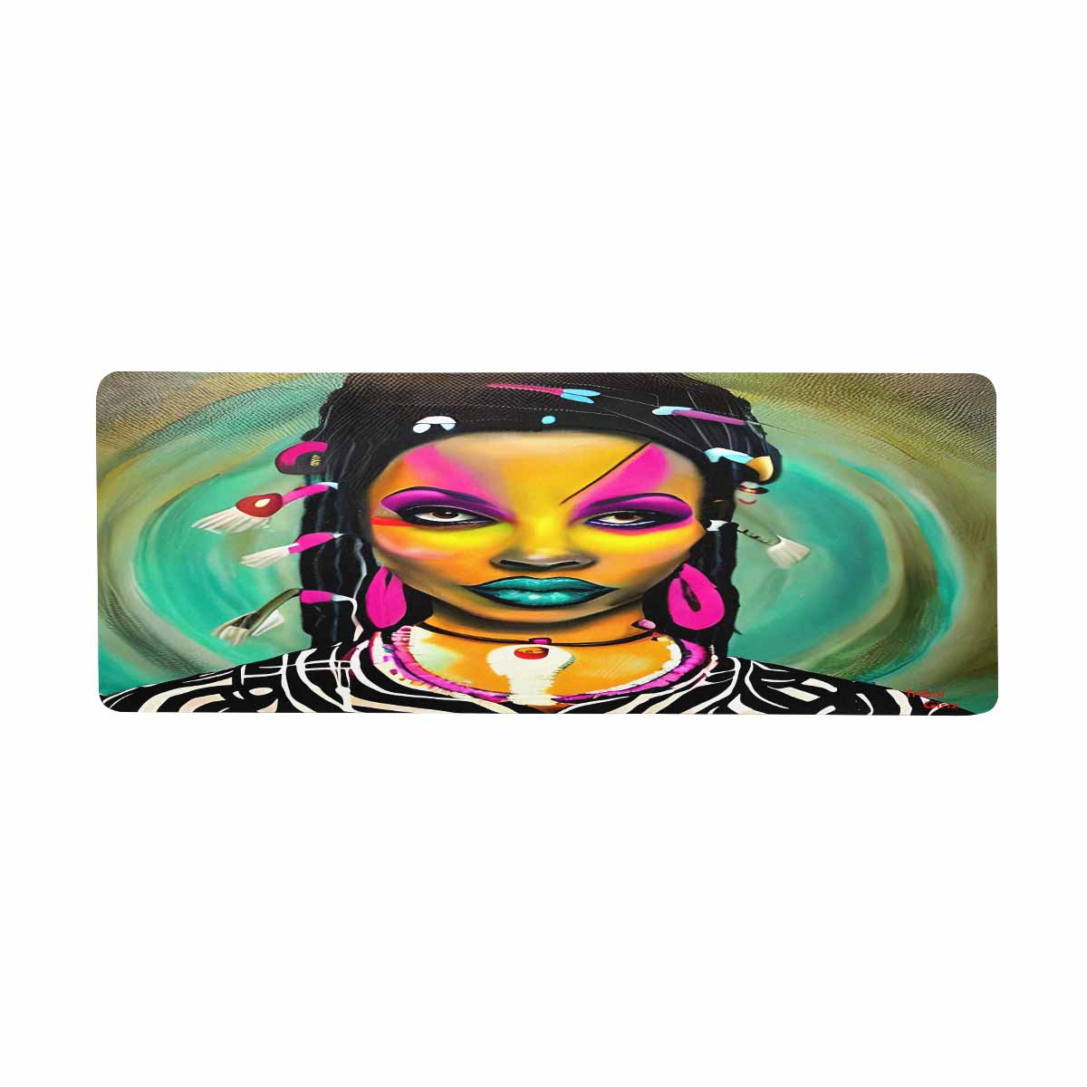 Dreads & Braids, 31 x 12 in large mouse pad, Fulangiara 33