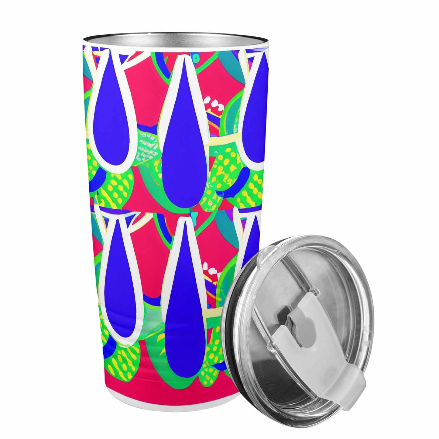 African Art, stainless steel insulated tumbler, travel mug, design 33