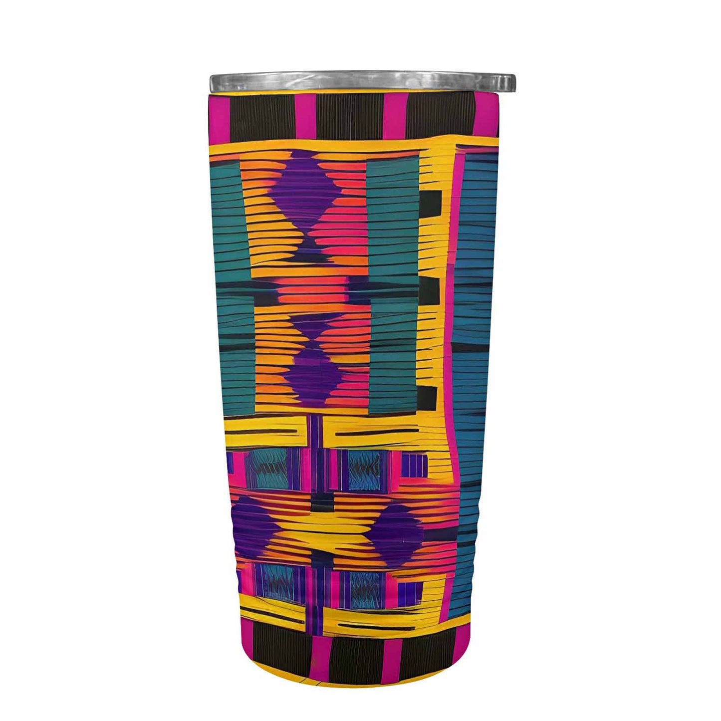 African Art, stainless steel insulated tumbler, travel mug, design 42