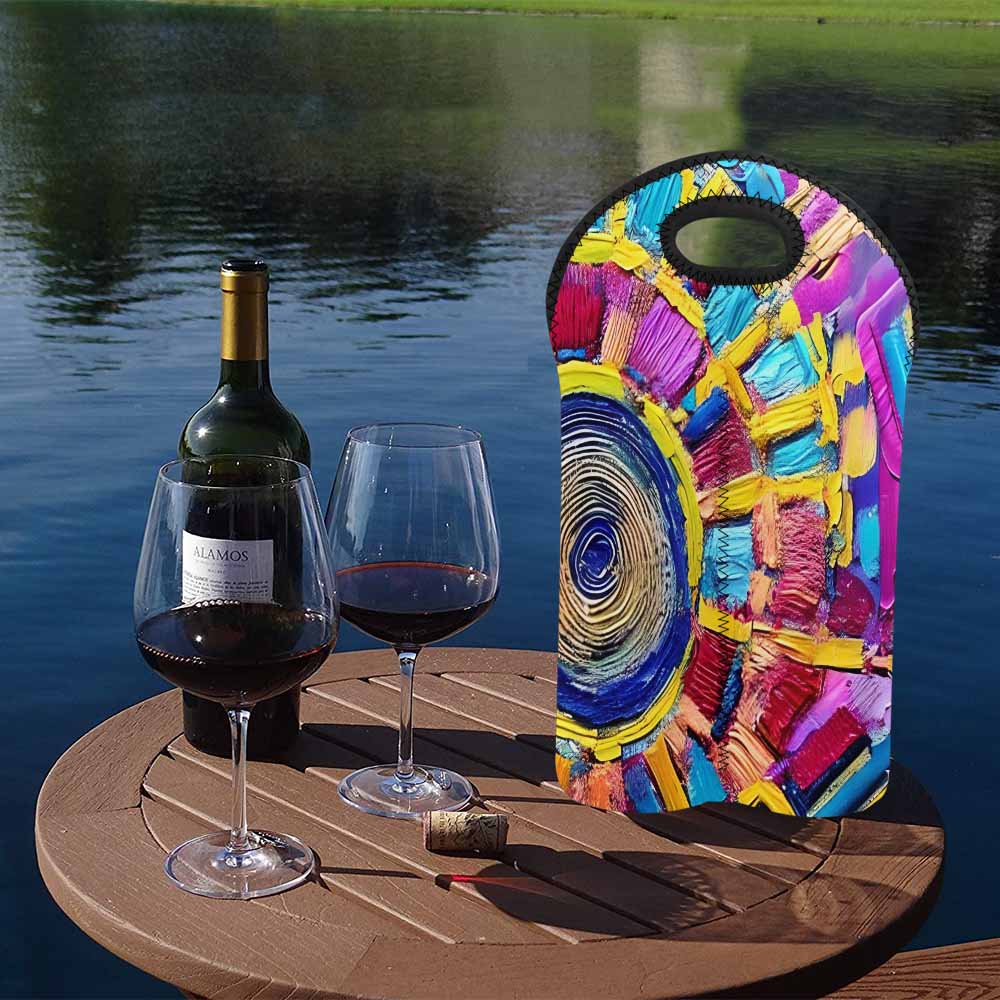 African Art, chic 2 bottle wine bag, design 04