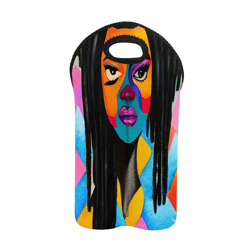 Dreads & Braids, 2 bottle wine bag, picnic or gift, african tribalgirlz Fulangiara 21