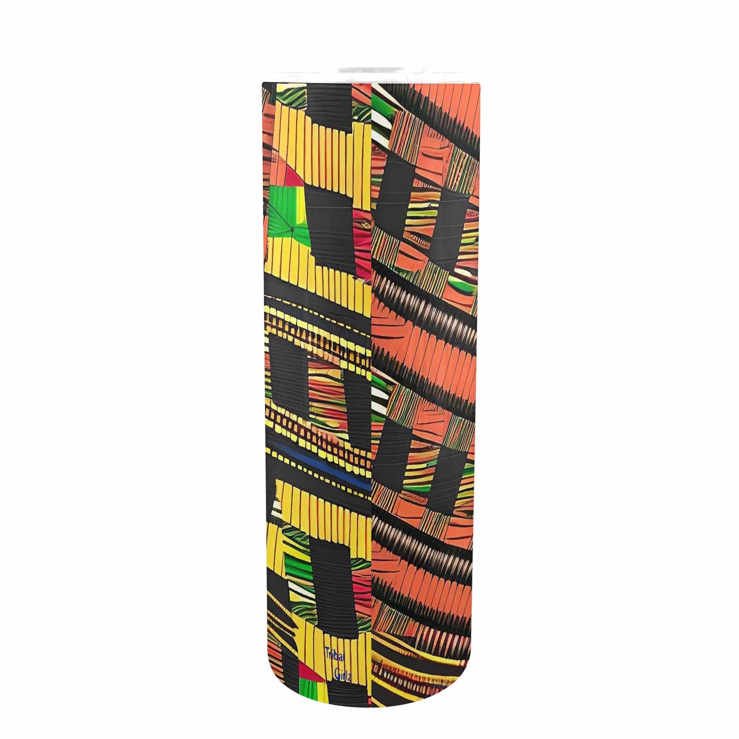 African Art, tall stainless steel insulated tumbler, travel mug, design 46