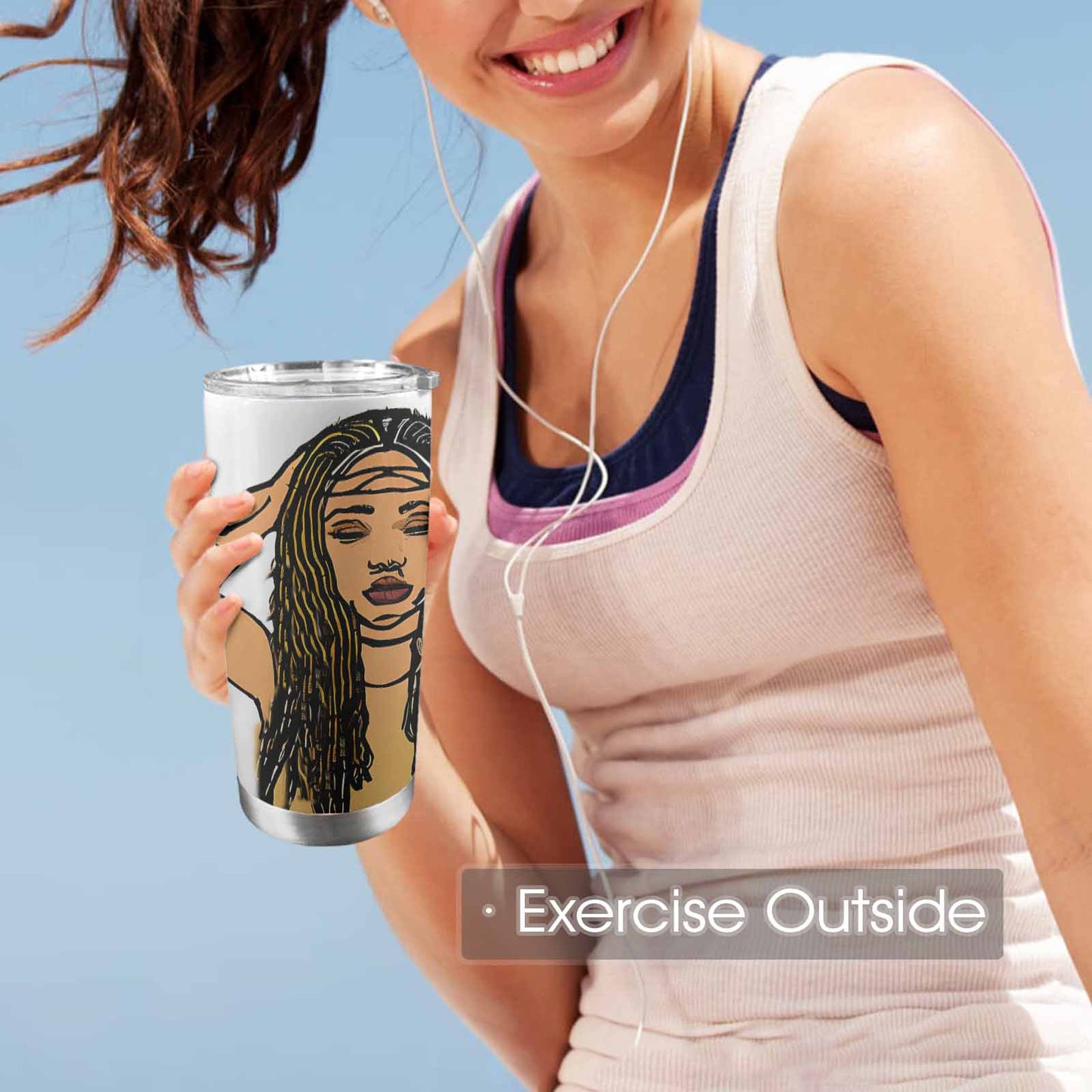 Dreads & Braids, Transparent Tumbler, mug, african tribal, outline MCL, Fulangiara 24