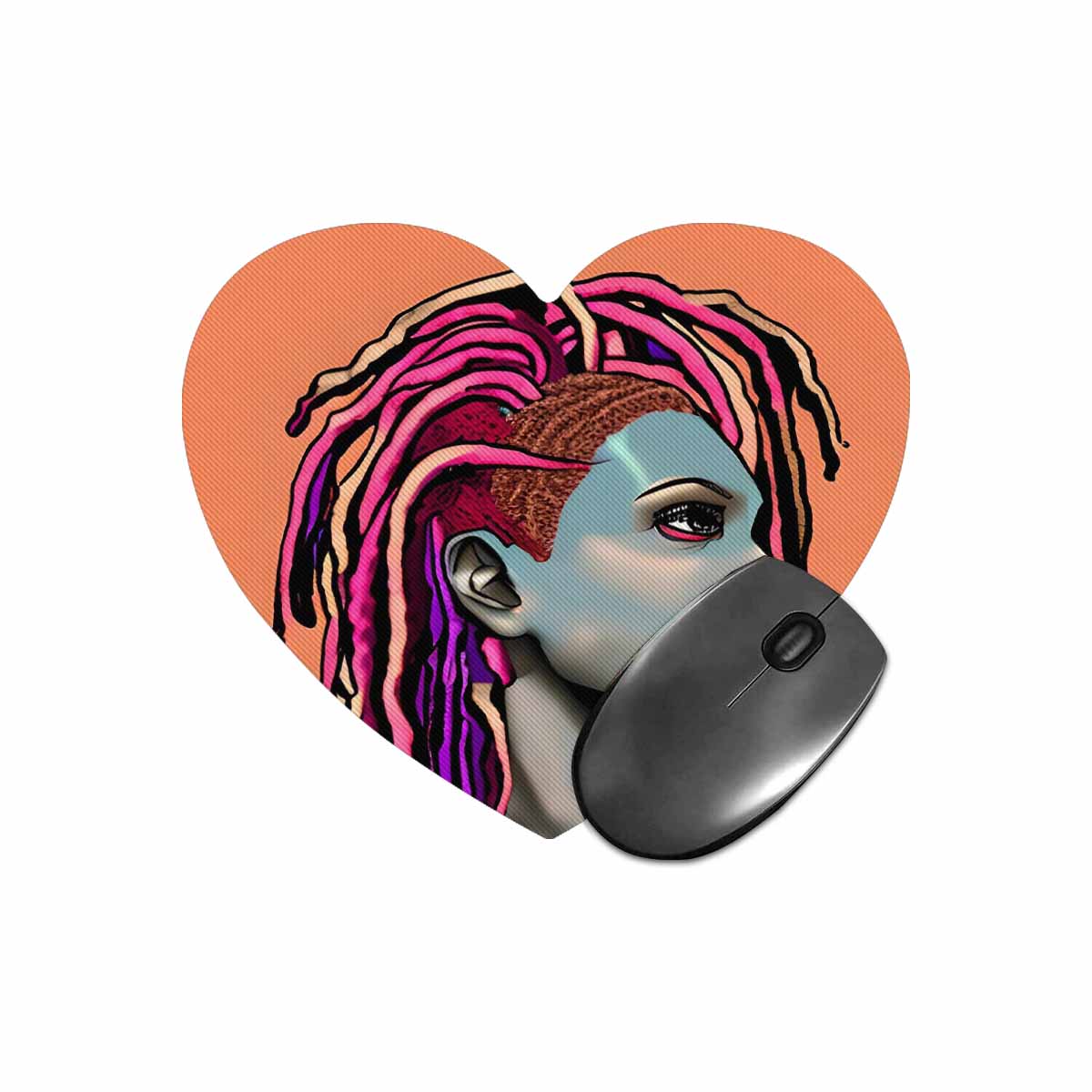 Dreads & Braids, heart shape mouse pad, Fulangiara 5