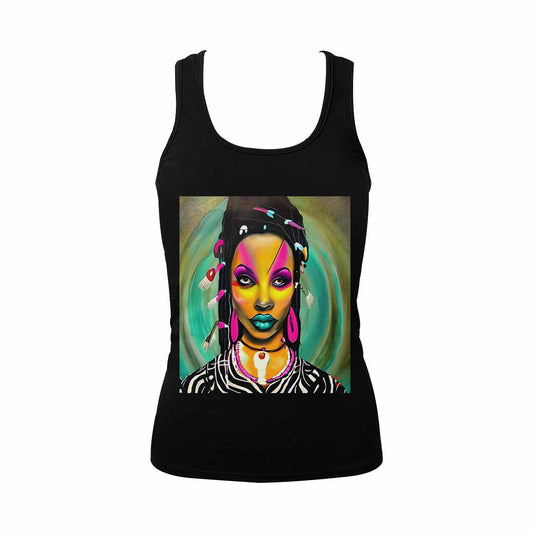 Dreads & Braids, BLACK tank top, cotton, african tribal, full image Fulangiara 33