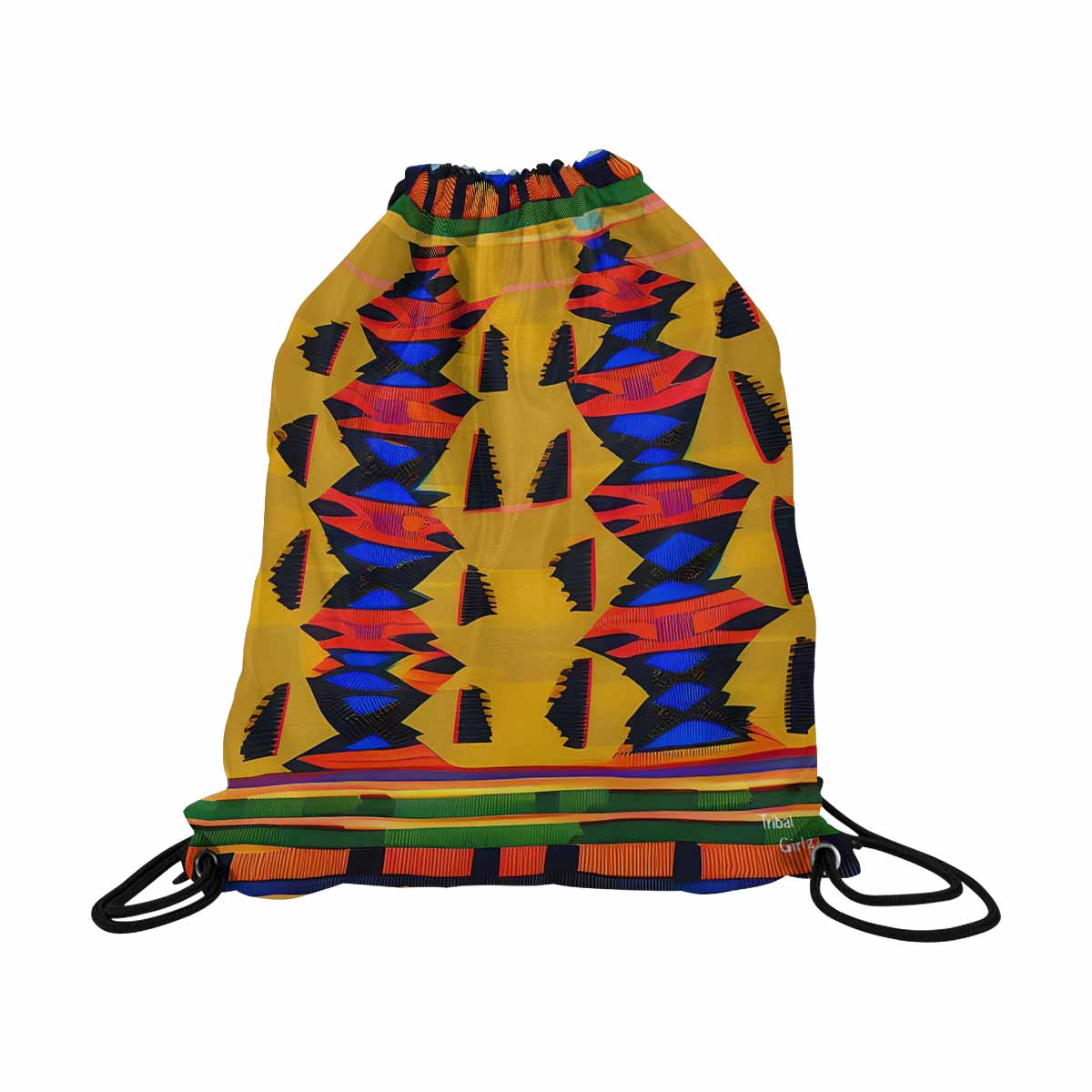 African artsy drawstring sling bag, design 47