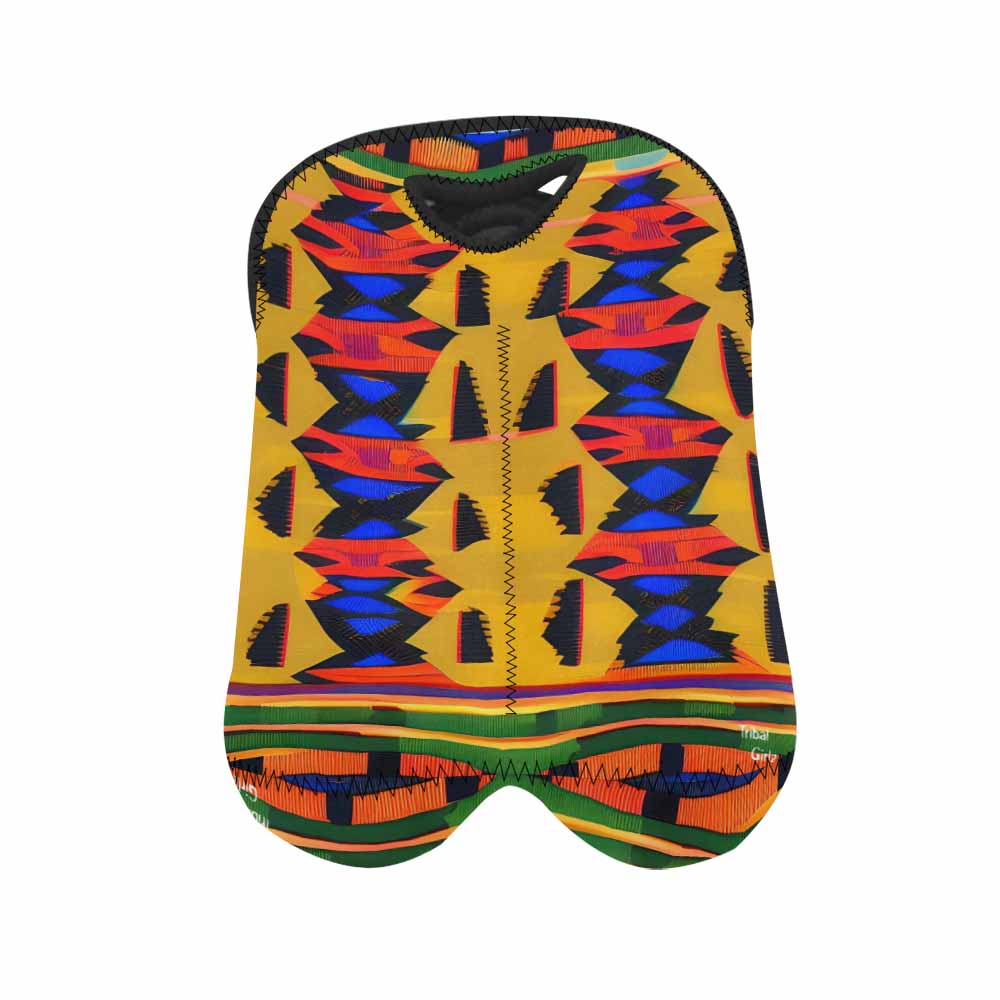 African Art, chic 2 bottle wine bag, design 47