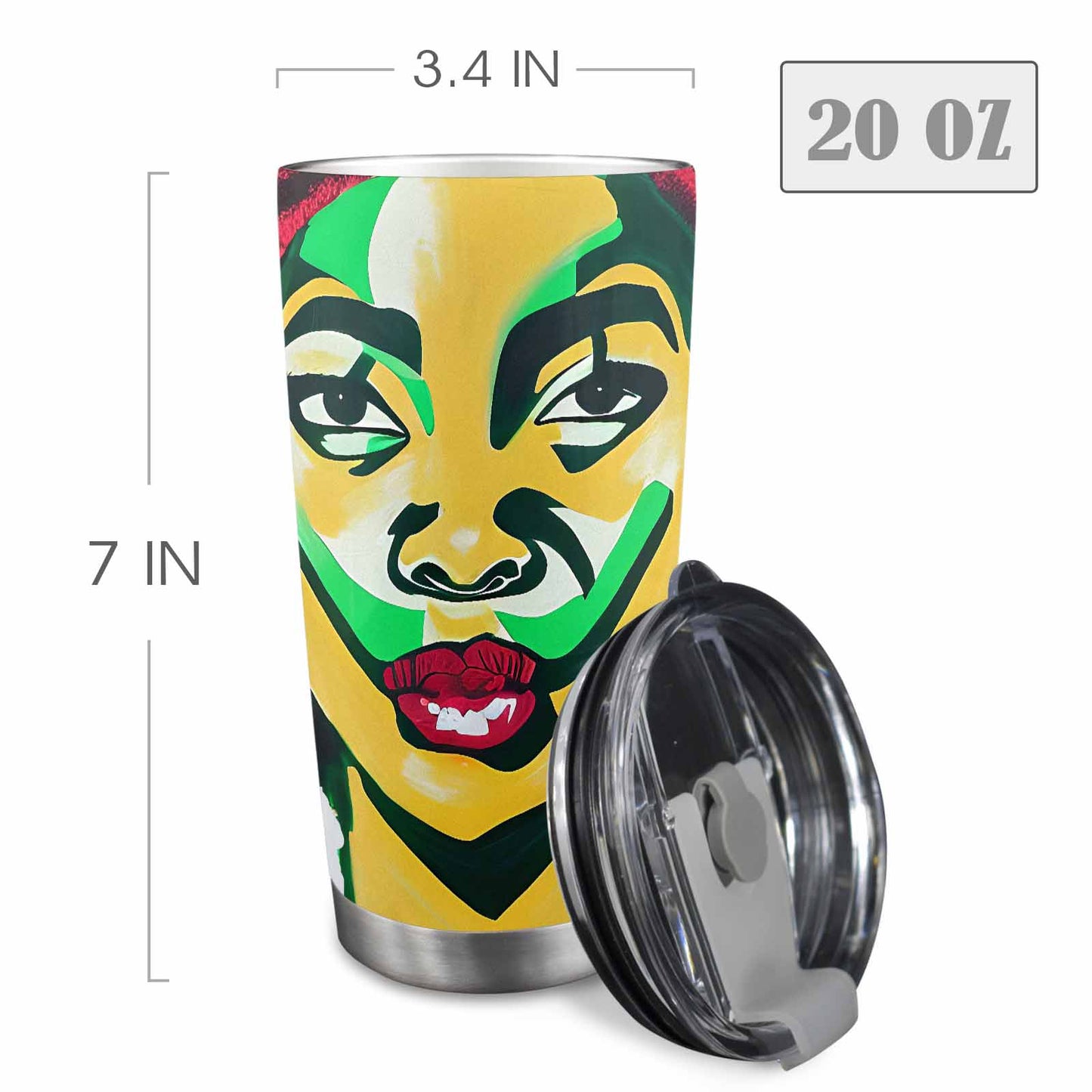 Dreads & Braids, Transparent Tumbler, mug, african tribal, outline BL, Fulangiara 50