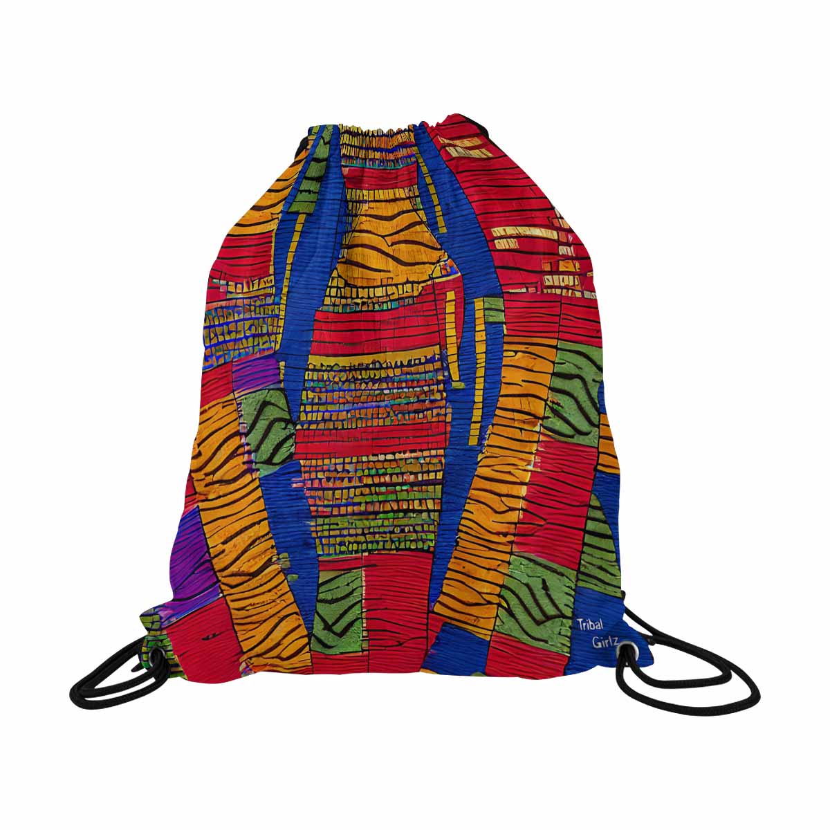 African artsy drawstring sling bag, design 25