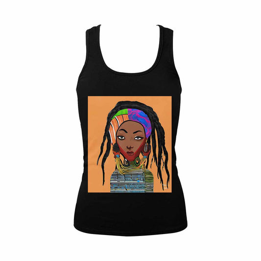 Dreads & Braids, BLACK tank top, cotton, african tribal, full image Fulangiara 18