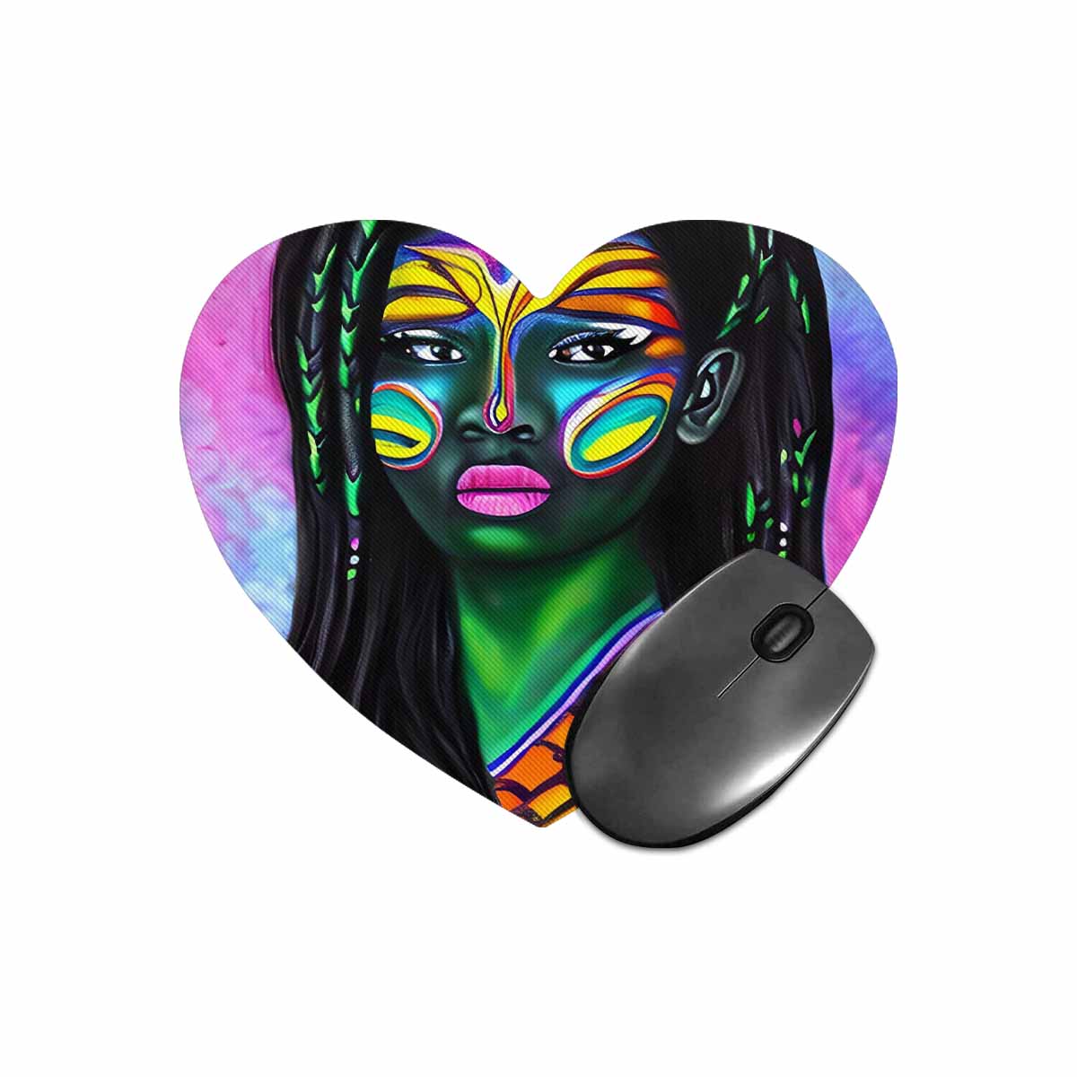 Dreads & Braids, heart shape mouse pad, Fulangiara 19