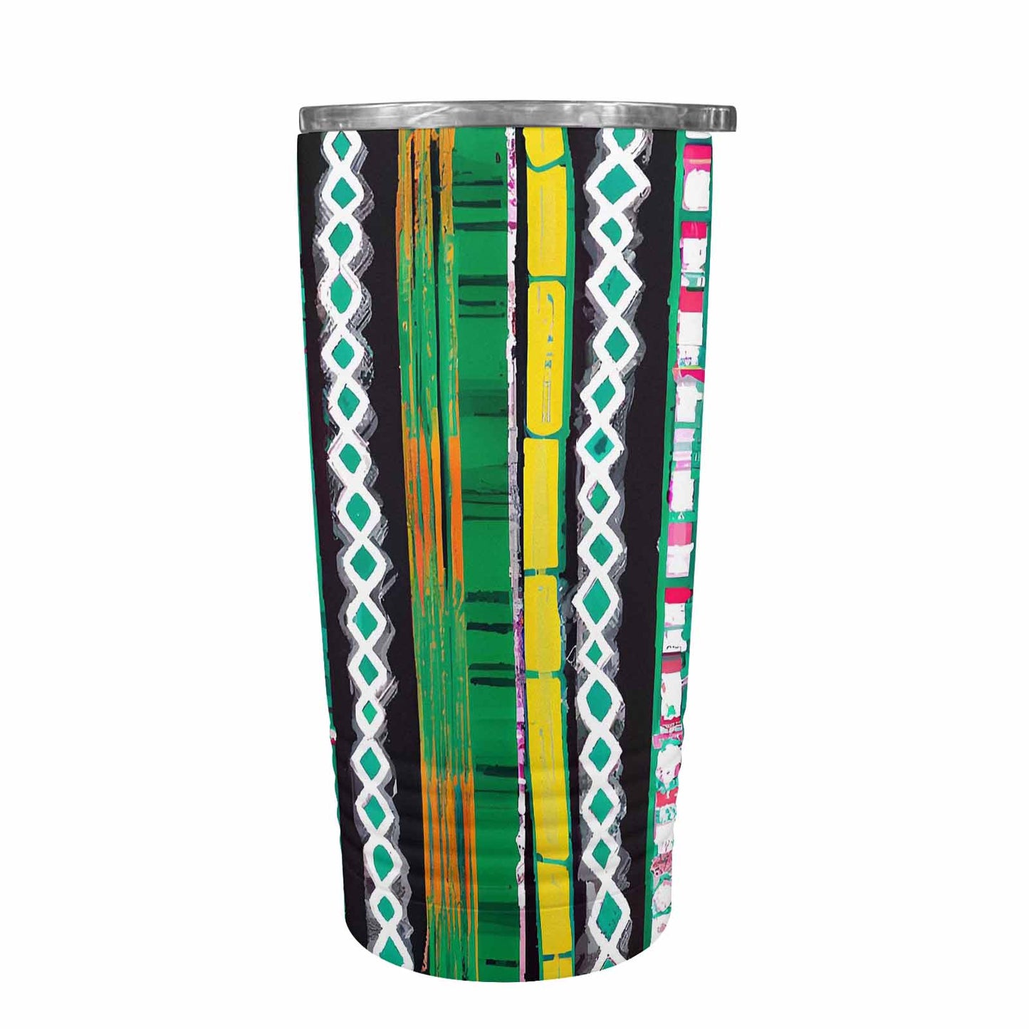 African Art, stainless steel insulated tumbler, travel mug, design 48