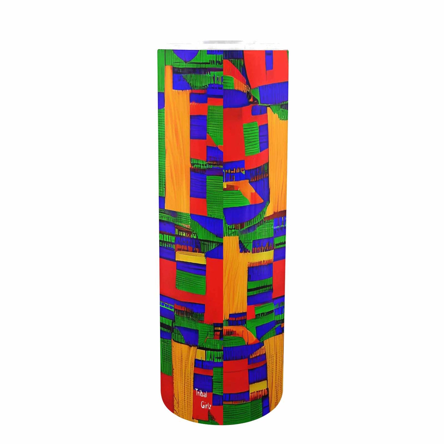 African Art, tall stainless steel insulated tumbler, travel mug, design 45