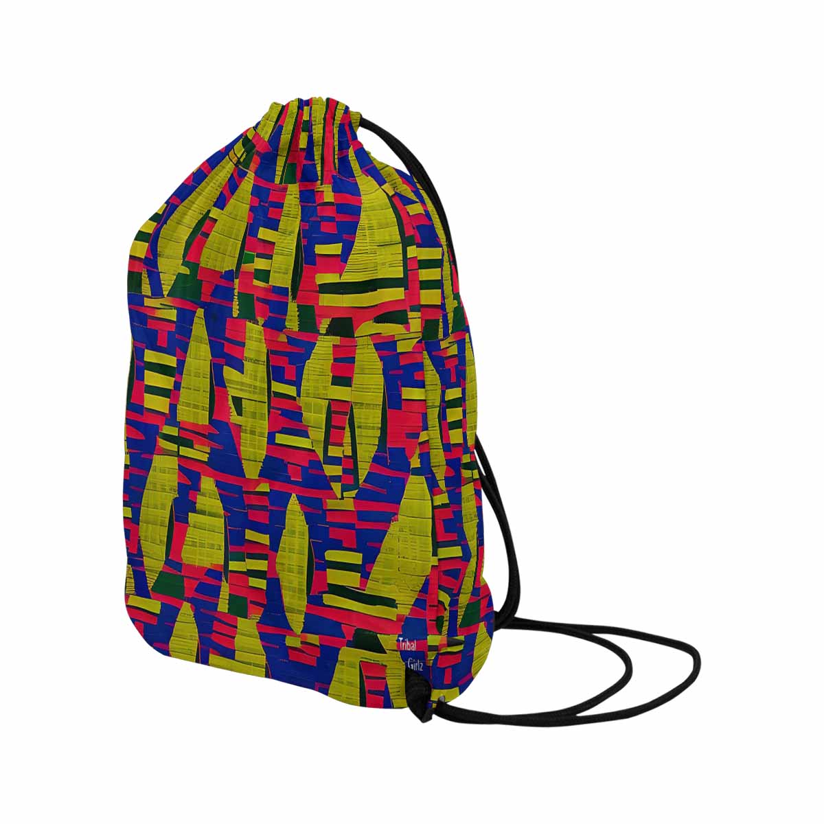 African artsy drawstring sling bag, design 19